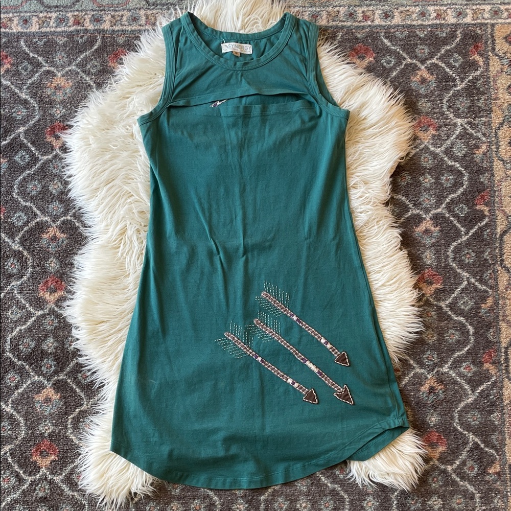 Synergy Organic Cotton Summer Dress with Arrow Embroidery